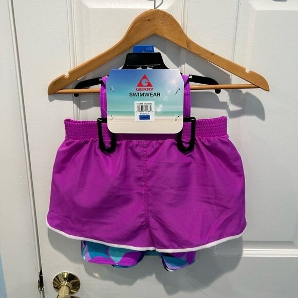 Gerry Girls 3-Piece Youth Tankini & Shorts Swimsuit Set Purple New - Picture 6 of 6